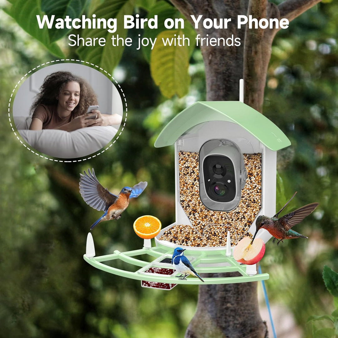 Lisslune | Smart Bird Feeder Camera with AI Recognition & Night Vision