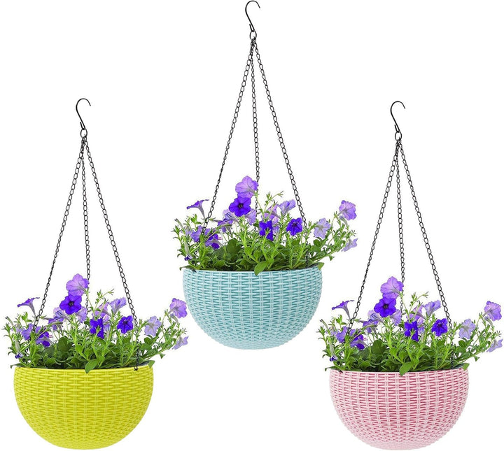 Lisslune | Woven hanging basket for plants with chain – Ideal for balcony and garden