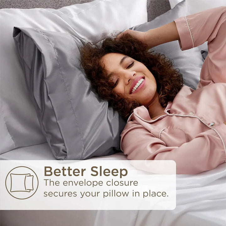 Lisslune | Silk Pillowcase – 100% Real Mulberry Silk for Hair & Skin – Cooling, Frizz-Free & Anti-Wrinkle Pillowcase UK