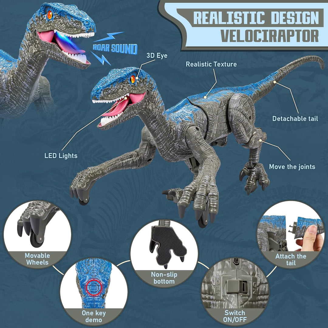 Lisslune | RaptorMove – Remote Control Dinosaur Toy with Sound, LED and Realistic Movements