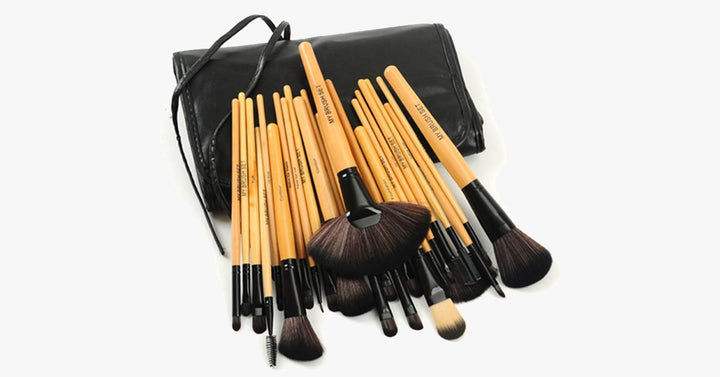 Lisslune | Deluxe Brush Set 24-Piece with Wooden Handle