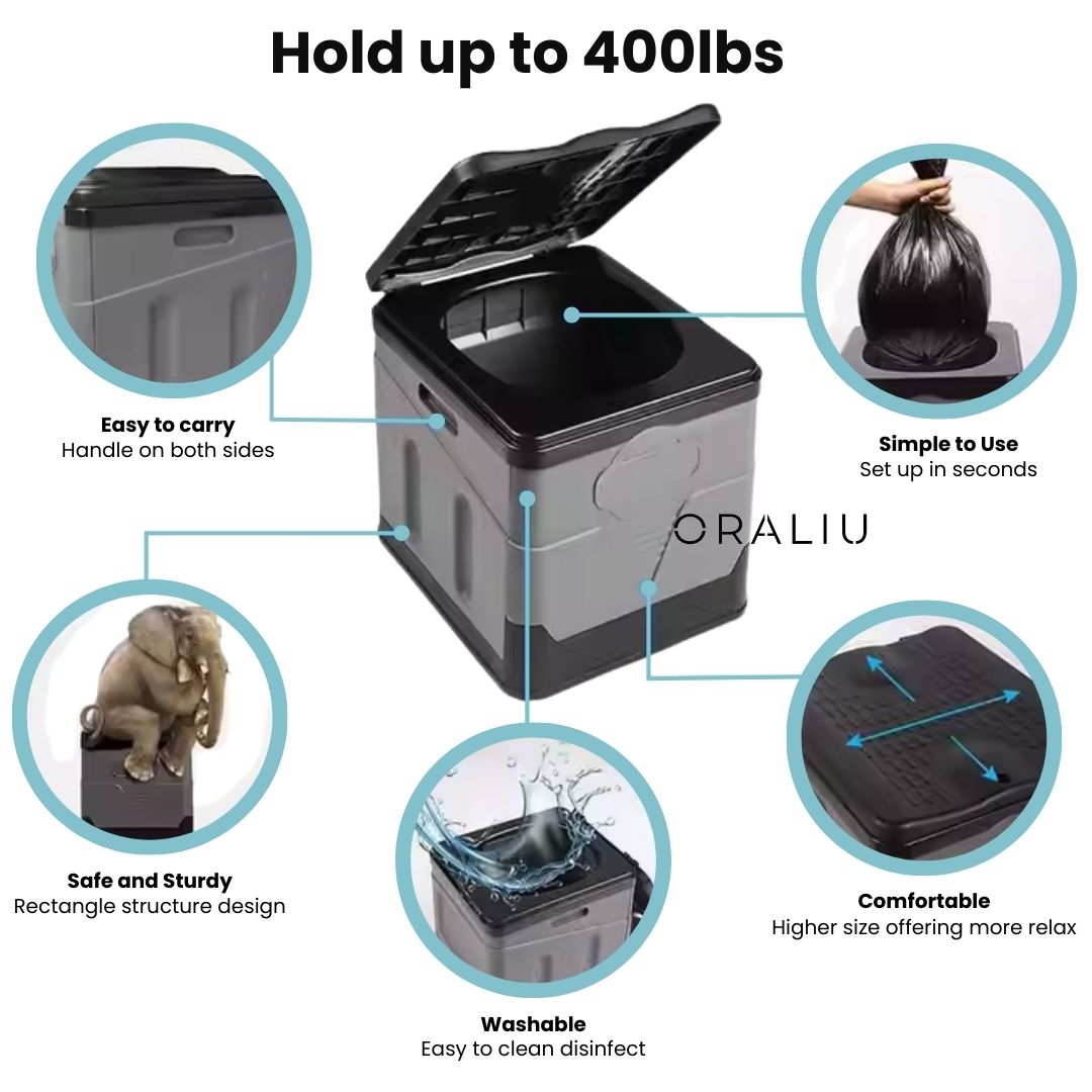 Lisslune | Portable Folding Toilet – Ideal for Camping, Festivals & Travel