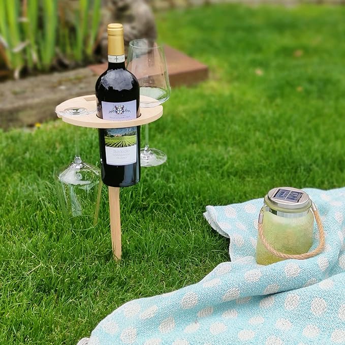 Lisslune | Terraliv Outdoor Drink Holder – Portable Picnic Table for Bottles and Glasses