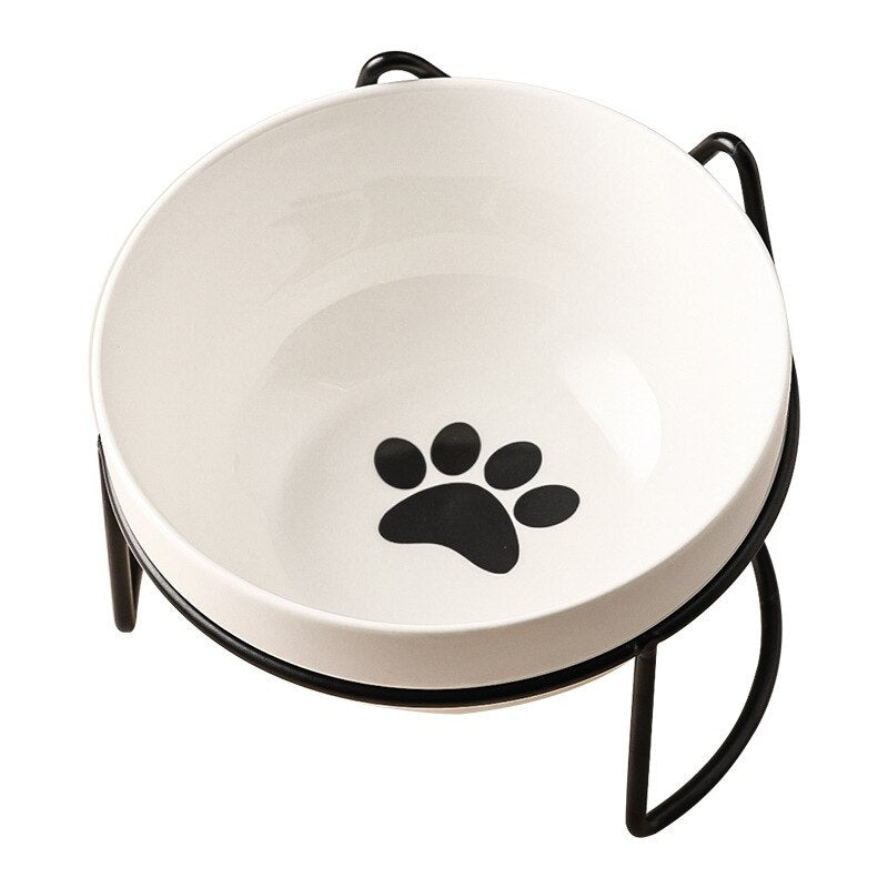 Lisslune | Low-threshold ceramic cat food bowl with stand