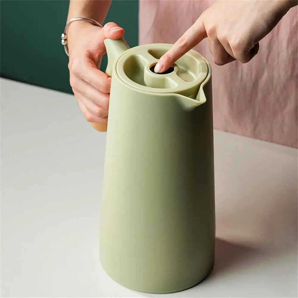 Lisslune | 1L Thermos Vintage Water Bottle Thermal Insulation Kettle Home Thermal Insulation Pot Glass Liner Thermos Hot Pitcher Water Jug