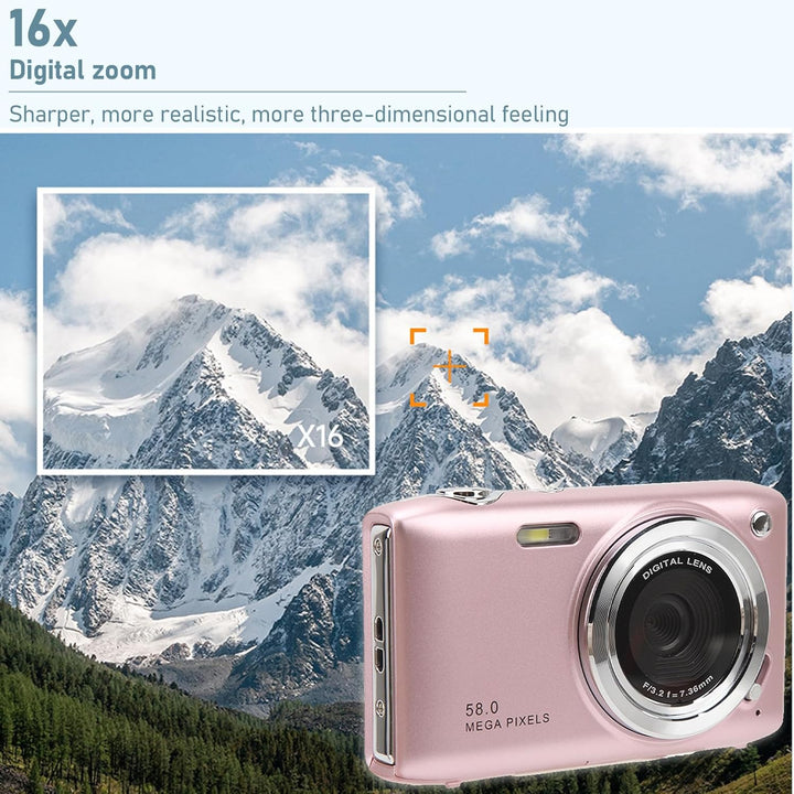 Lisslune | 4K Compact Digital Camera with 58MP Photos and 16X Zoom – Lumora