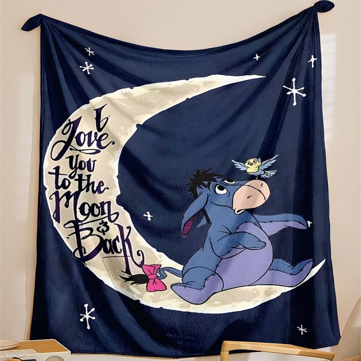 Lisslune | Soft fleece blanket with Eeyore design - Available in multiple sizes for all seasons