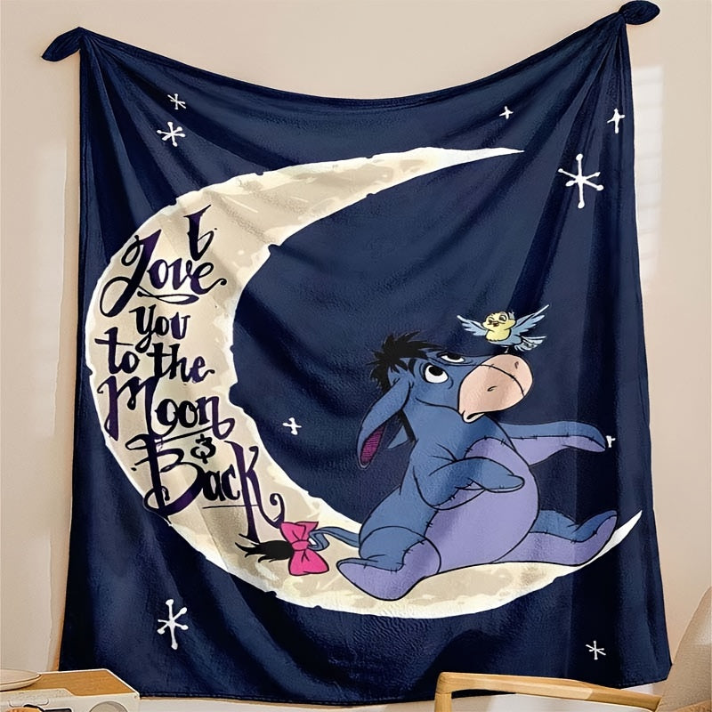 Lisslune | Soft fleece blanket with Eeyore design - Available in multiple sizes for all seasons