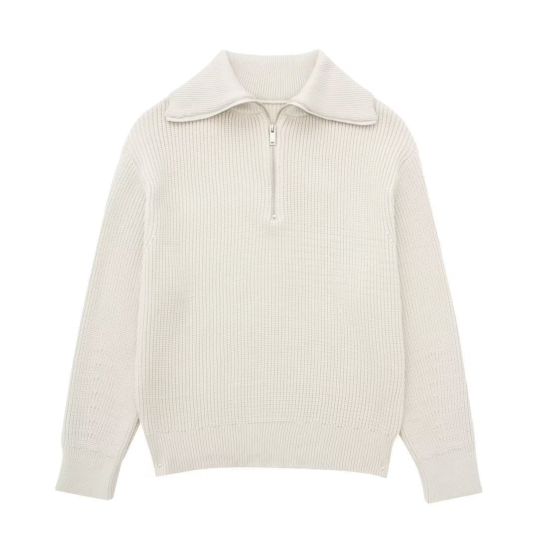 Lisslune | All Match Wool Sweater with Open Collar