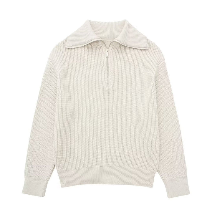 Lisslune | All Match Wool Sweater with Open Collar