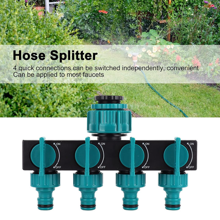 Lisslune | Universal 4-way garden hose splitter – Adjustable faucet splitter