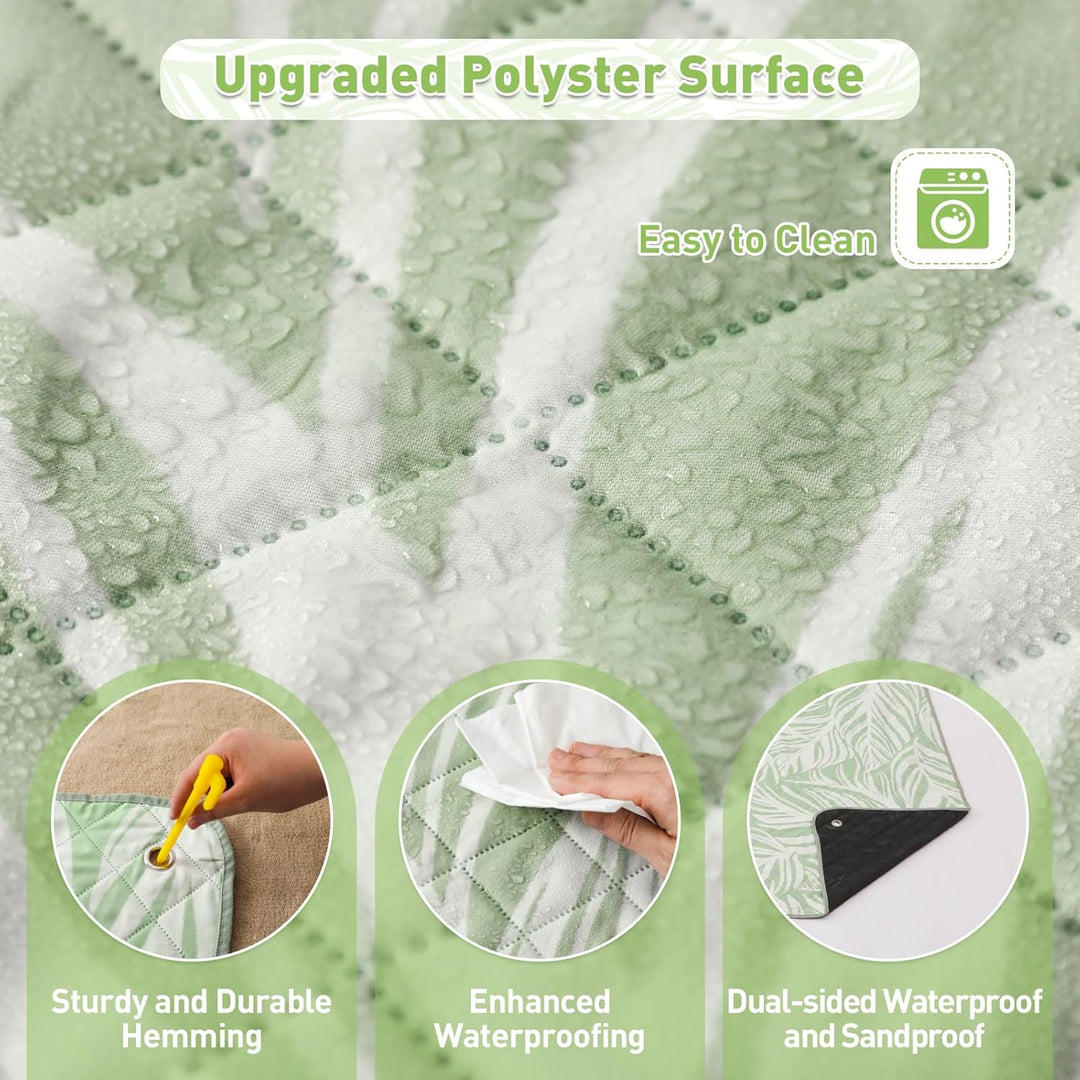 Lisslune | Extra Large Waterproof Picnic Blanket 200 × 200 cm with 3 Layers – MeadowRest