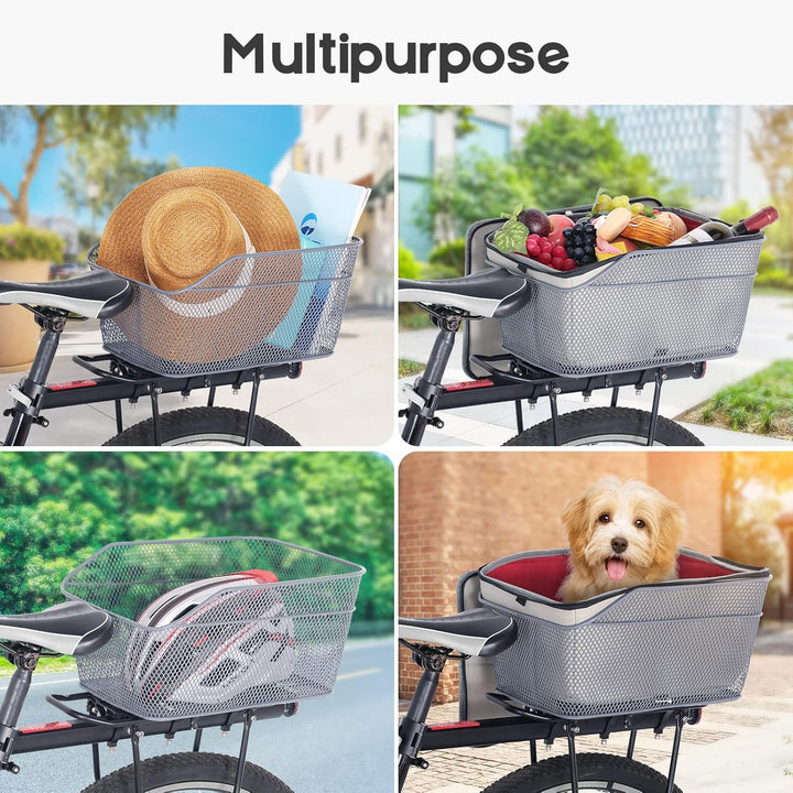 Lisslune | Waterproof Rear Bike Basket with Rainproof Cover – Velora