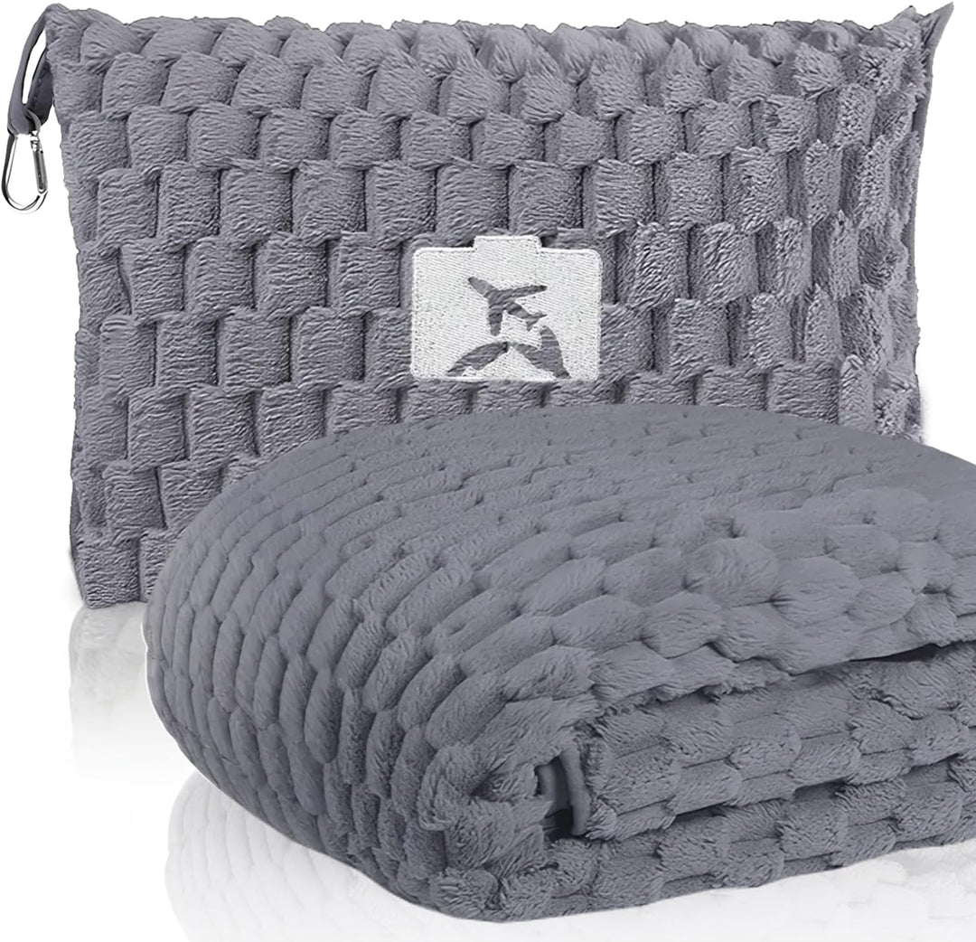 Lisslune | Packable Flannel Travel Blanket with Pillow Bag and Luggage Sleeve – Trevora