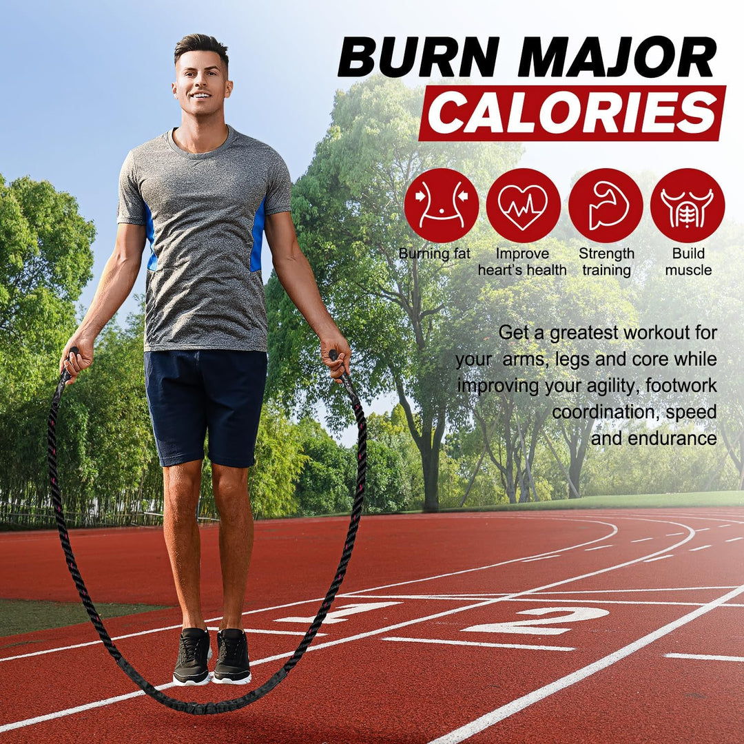 Lisslune | PowerJump Adjustable Weighted Skipping Rope – Heavy Training Rope