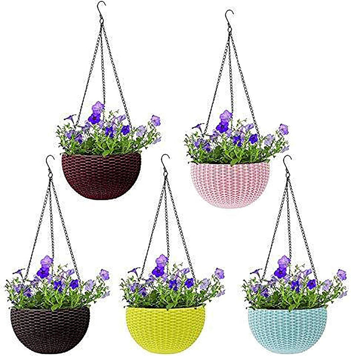 Lisslune | Woven hanging basket for plants with chain – Ideal for balcony and garden