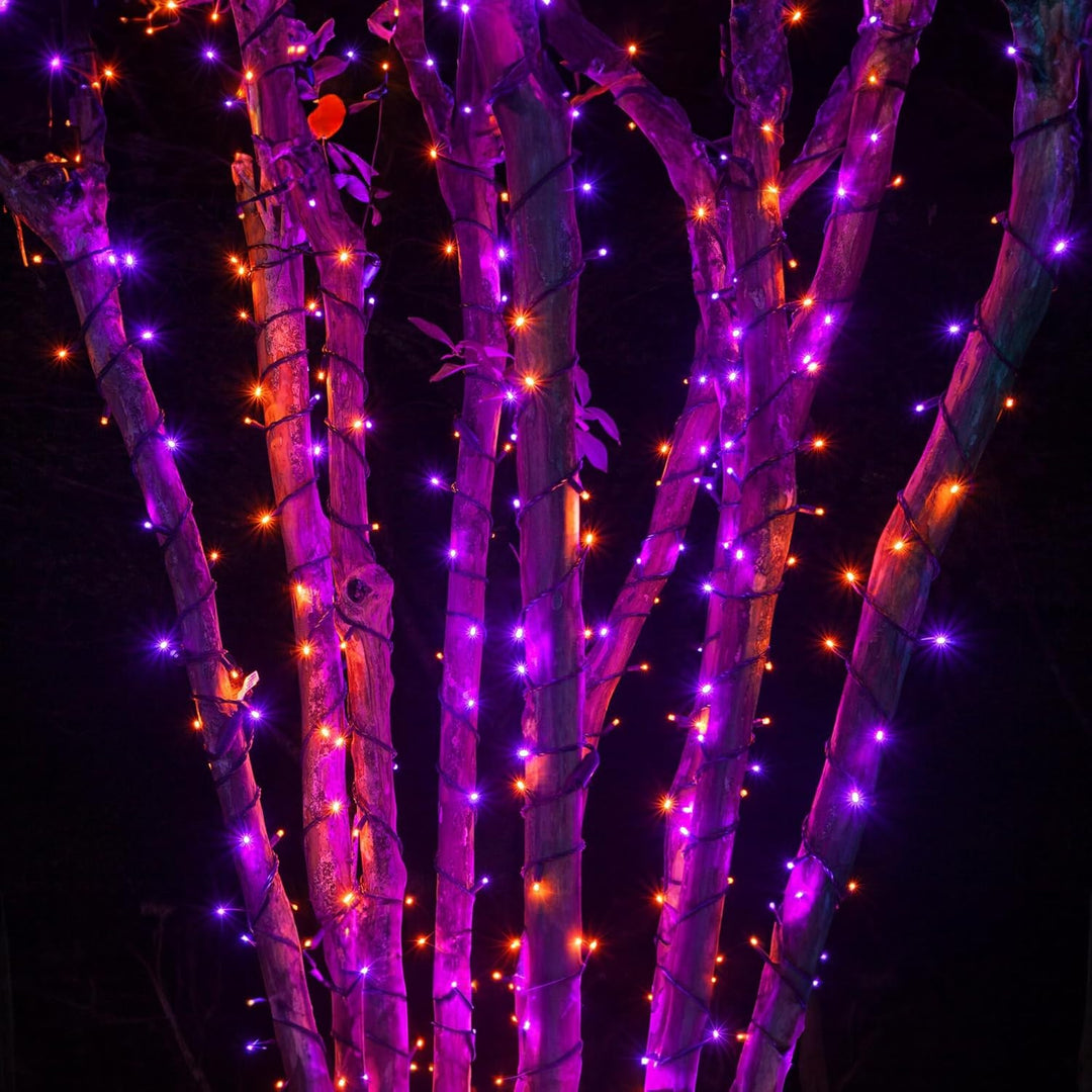 Lisslune | Halloween LED String Lights – Purple and Orange Fairy Lights for Outdoor Terrace, Garden, Street, Home, Christmas, and Party Decor