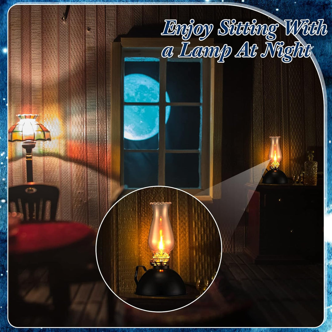 Lisslune | Vintage-Style Glass & Metal Oil Lamps Set of 2 – Ardin