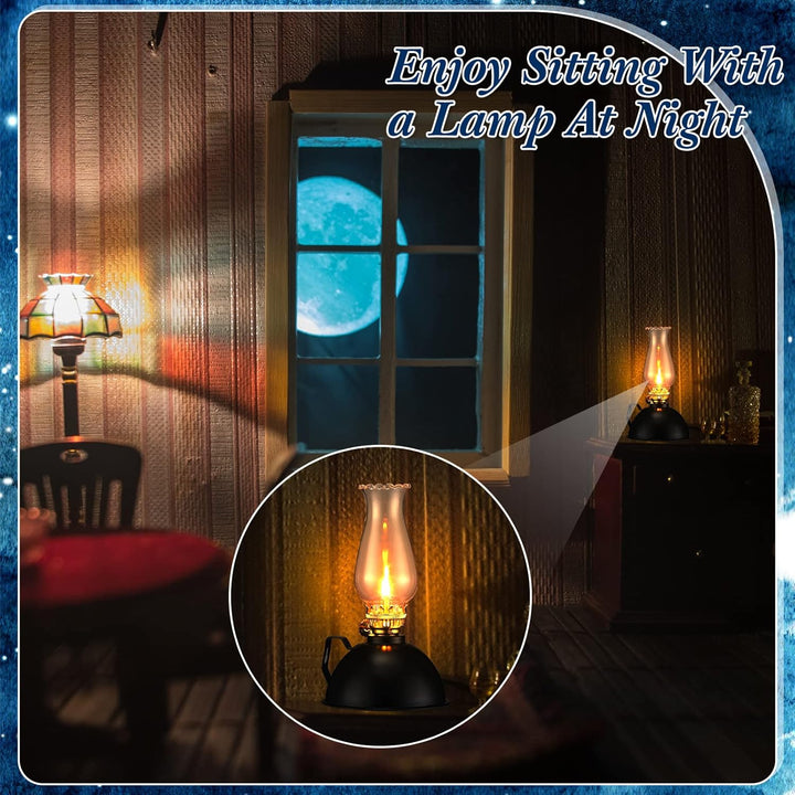 Lisslune | Vintage-Style Glass & Metal Oil Lamps Set of 2 – Ardin
