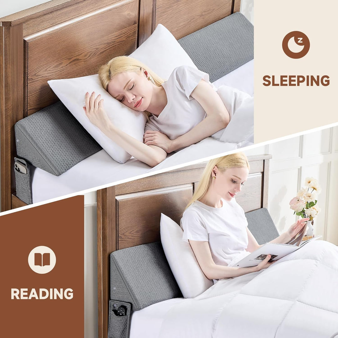 Lisslune | Gap Filler Wedge Pillow | Adjustable Height, Compact Design & Ideal for Twin, Queen, King Beds and Sofas