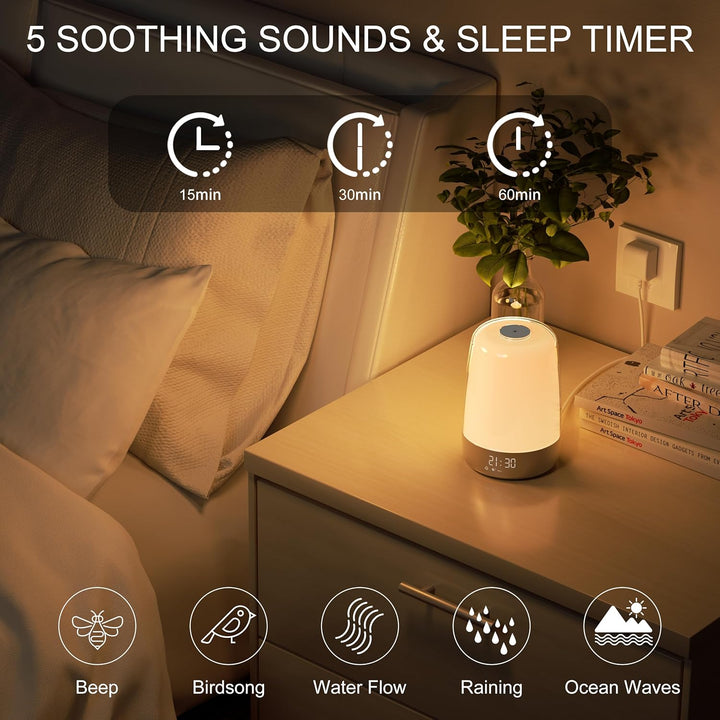 Lisslune | Aurora Wake-Up Light with Natural Sounds – Gentle Sunrise Alarm Clock for a Refreshing Start