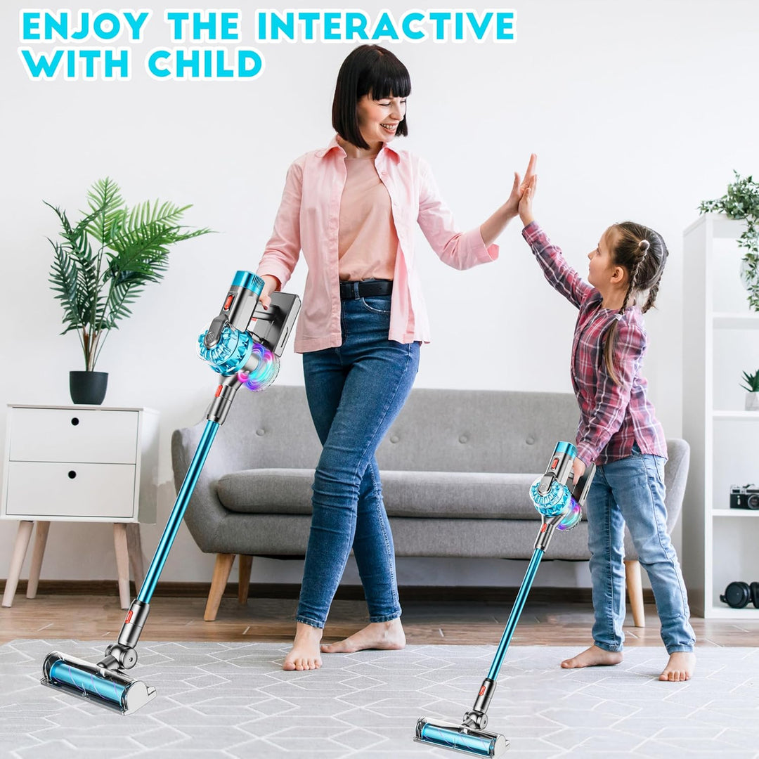 Lisslune | 4-in-1 Kids Vacuum Cleaner | Real Working Toy Vacuum with Lights & Sounds
