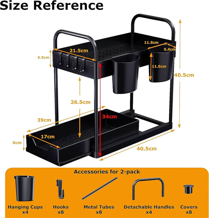 Lisslune | EcoSpace - 2-tier under-desk shelf