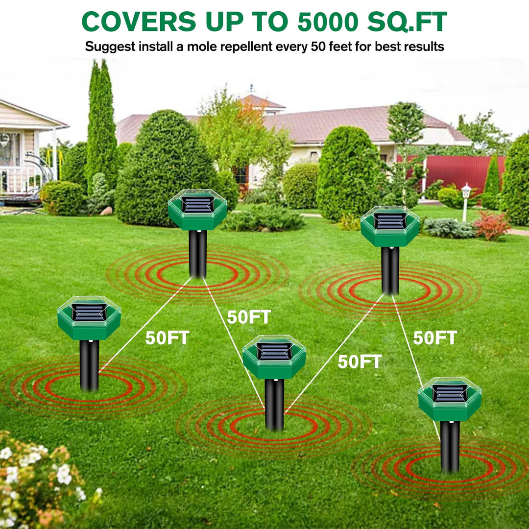 Lisslune | Ultrasonic Mole Repellent 4 Pack