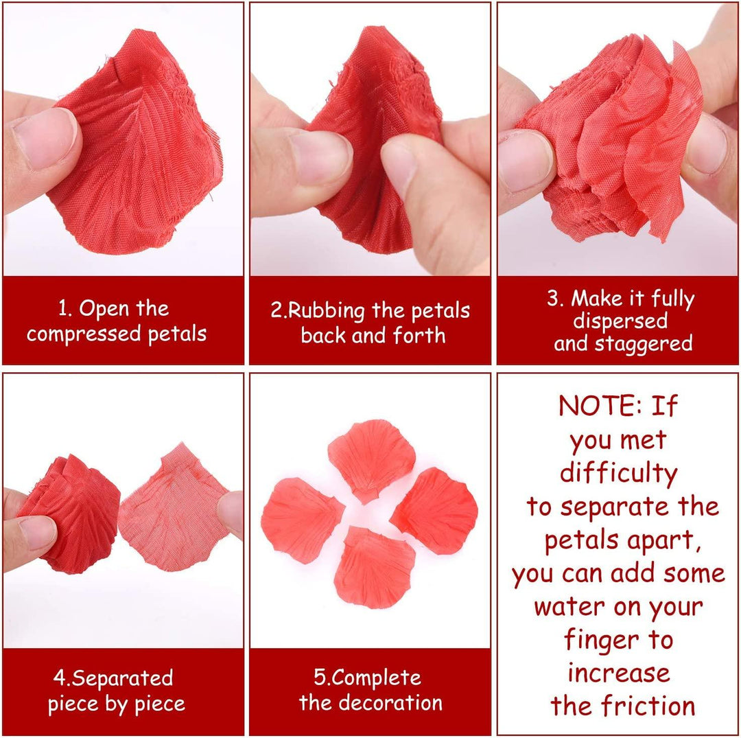 Lisslune | Romantic Elegance Silk Rose Petals Collection: 1000 Luxurious Red Petals for Memorable Celebrations