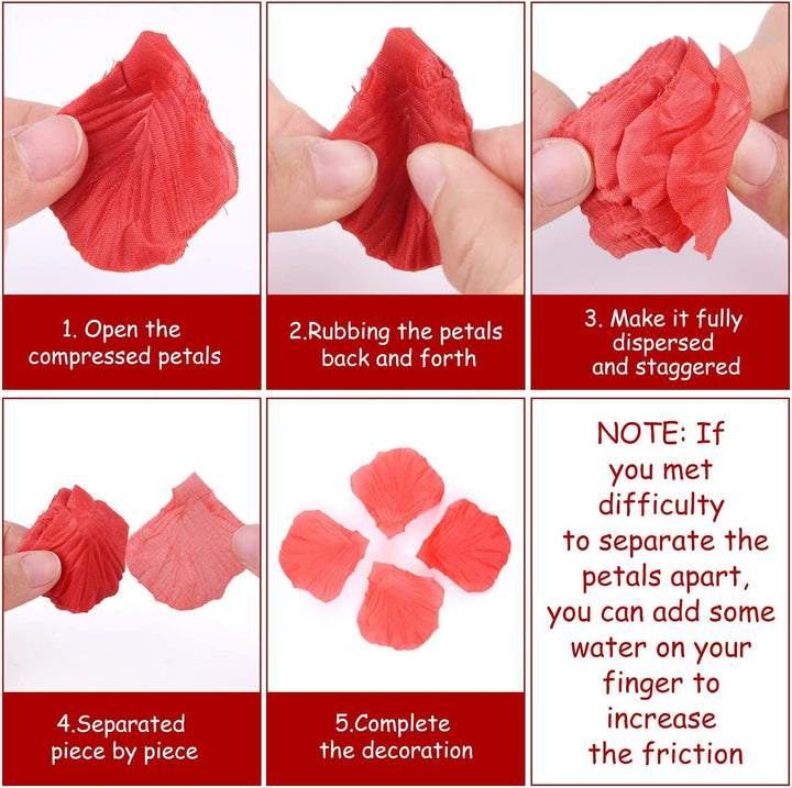 Lisslune | Romantic Elegance Silk Rose Petals Collection: 1000 Luxurious Red Petals for Memorable Celebrations