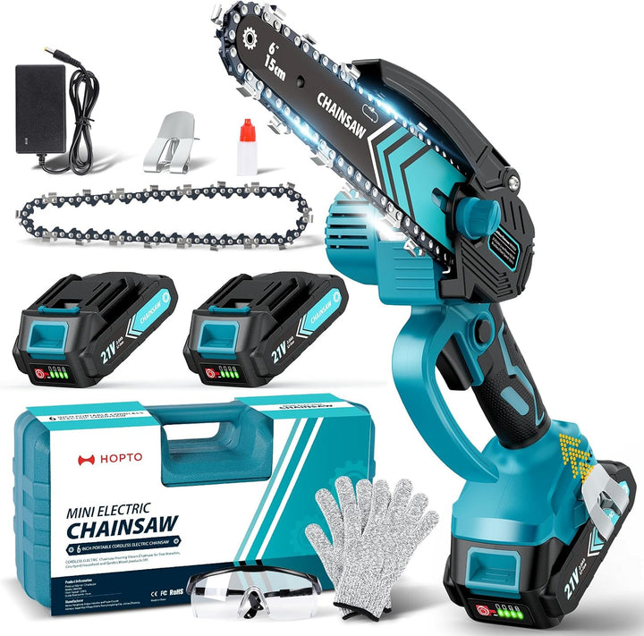 Lisslune | Cordless Mini Chainsaw 6 Inch with LED Light & 21V Battery – TimberCut