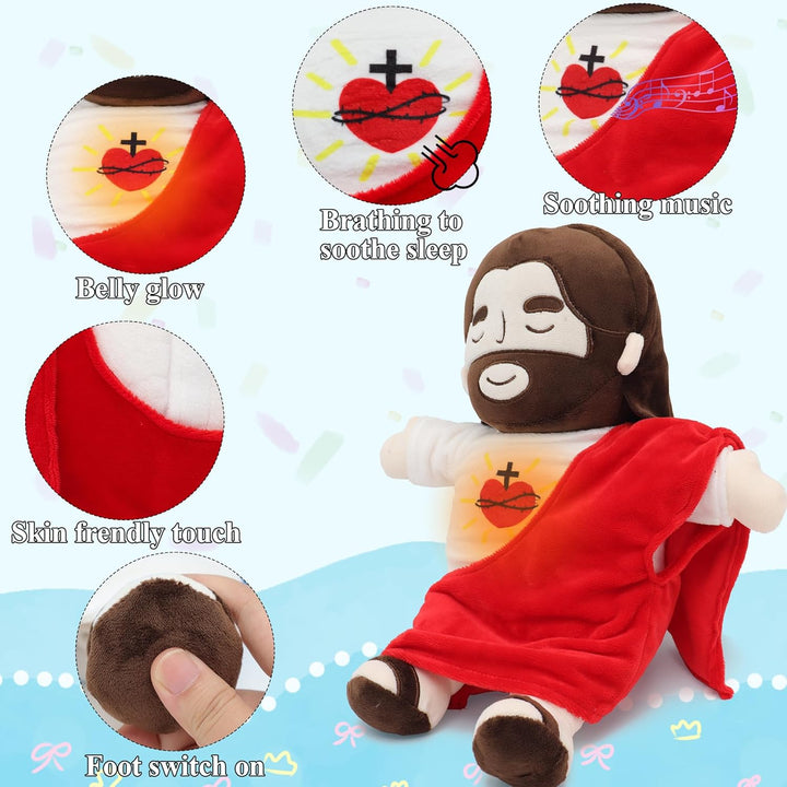 Lisslune | Soothing Jesus Plush Toy with Calming Breathing & Sounds