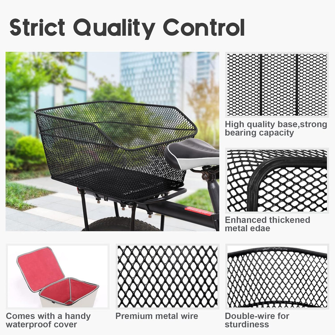 Lisslune | Waterproof Rear Bike Basket with Rainproof Cover – Velora