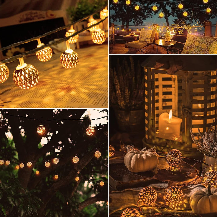 Lisslune | Moroccan Style Waterproof Solar String Lights - SunGlow Strings