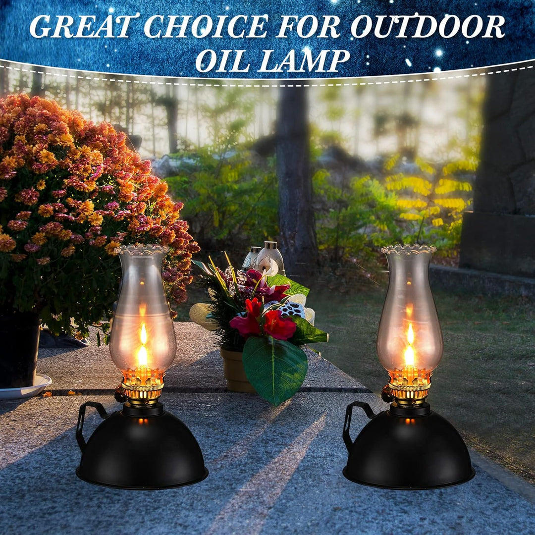 Lisslune | Vintage-Style Glass & Metal Oil Lamps Set of 2 – Ardin