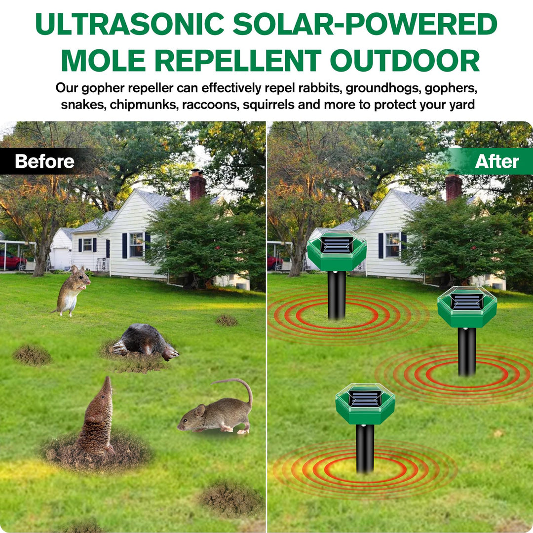 Lisslune | Ultrasonic Mole Repellent 4 Pack