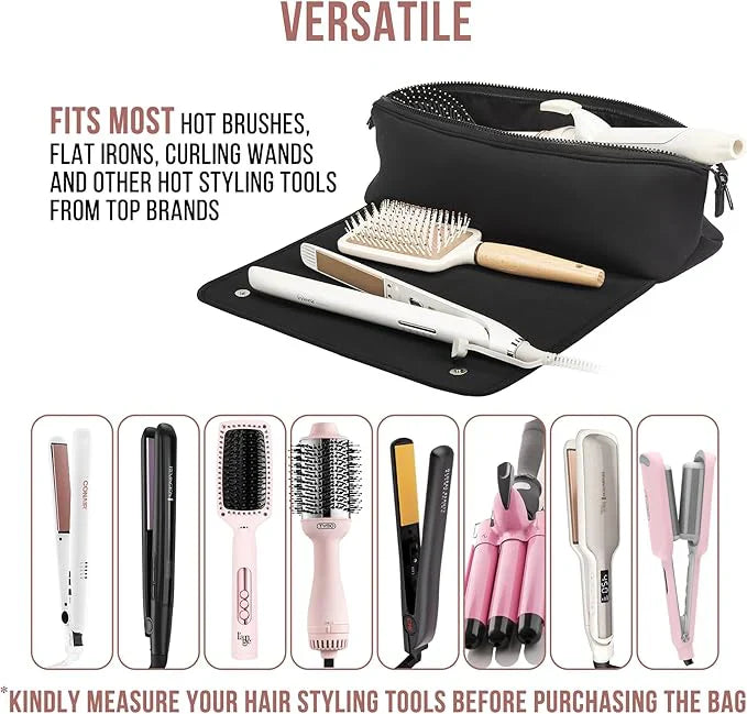 Lisslune | 2-in-1 hair tool travel bag & heat-resistant mat