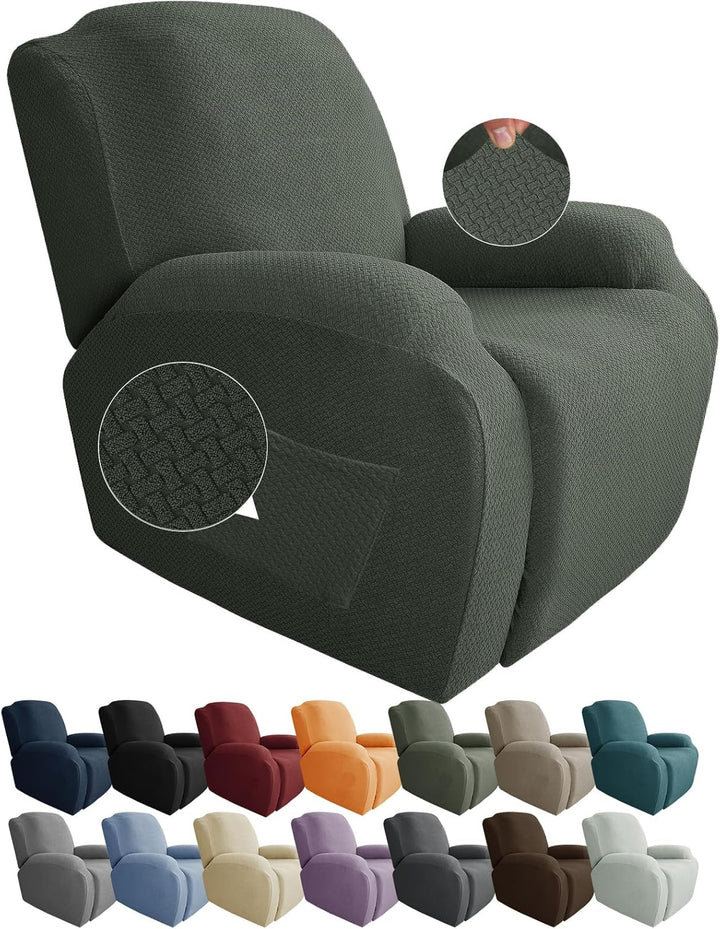Lisslune | Stretch Recliner Chair Covers 4-Piece Set – CoverMate