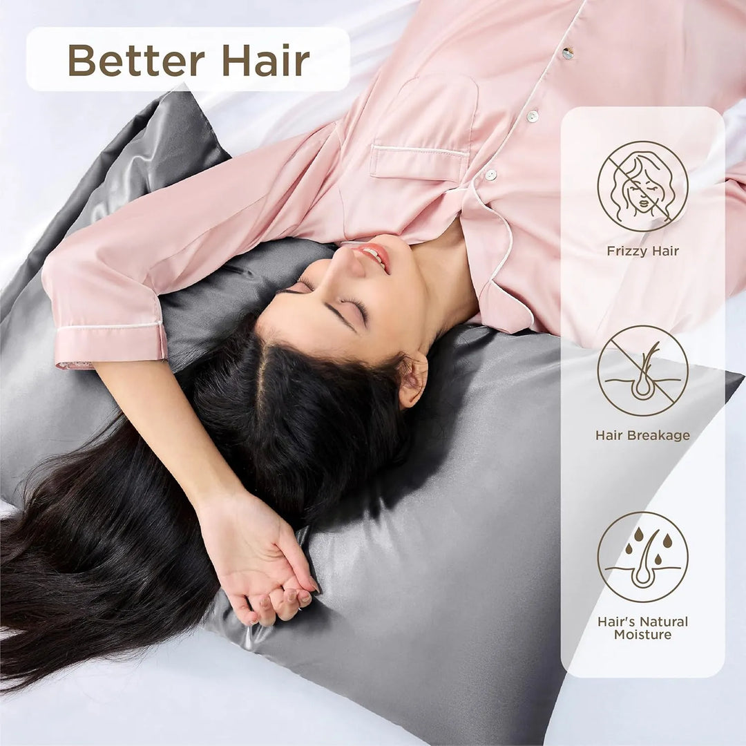 Lisslune | Silk Pillowcase – 100% Real Mulberry Silk for Hair & Skin – Cooling, Frizz-Free & Anti-Wrinkle Pillowcase UK