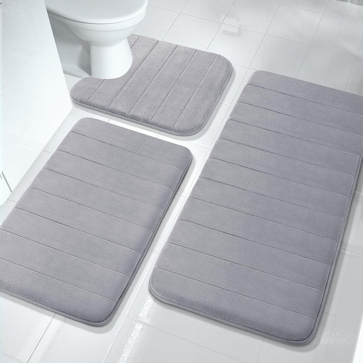 Lisslune | SoftHaven – Luxurious bath rug set made of memory foam with non-slip underside