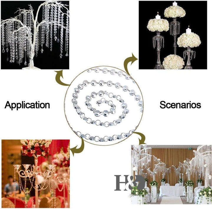 Lisslune | Radiant Diamond Gloss Acrylic Beads Room Divider for Elegant Home Decor