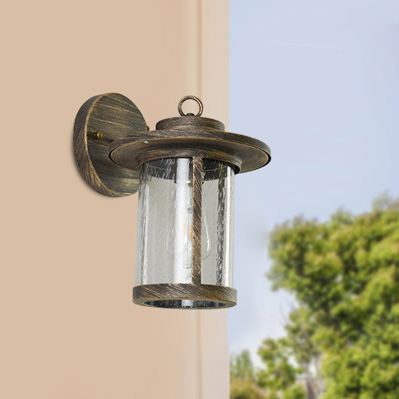 Skørter | Seedy Glass Bronze Wall Light Single Light Country House Style Wall Mounted Lighting for Terrace