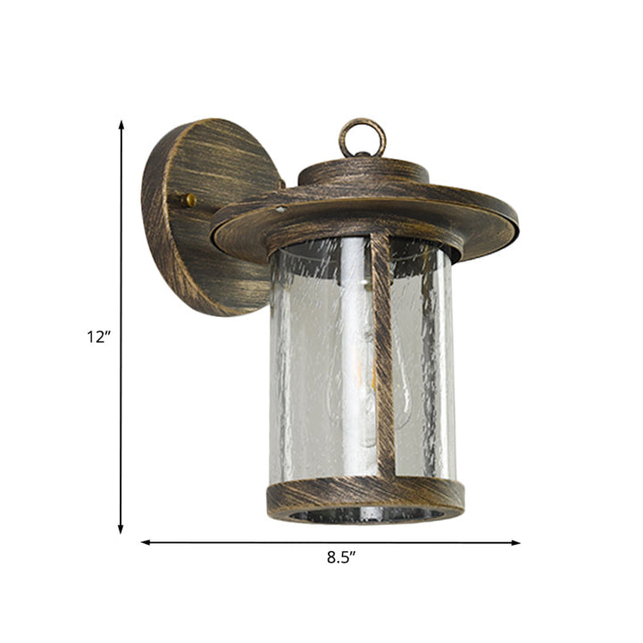 Skørter | Seedy Glass Bronze Wall Light Single Light Country House Style Wall Mounted Lighting for Terrace