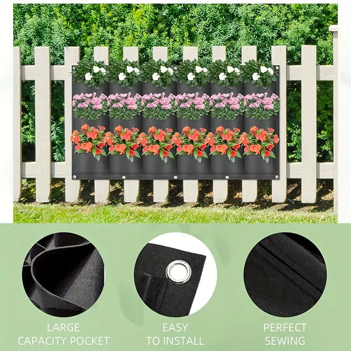 Lisslune | Felt Plant Bag for Vertical Wall Mounting – Three-dimensional, Non-woven Plant Bag