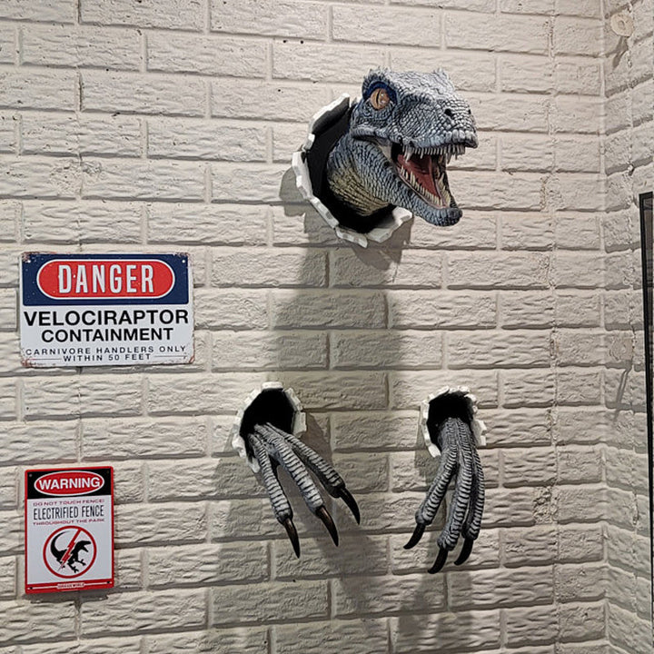 Lisslune | Wall Bursting Velociraptor Decorations