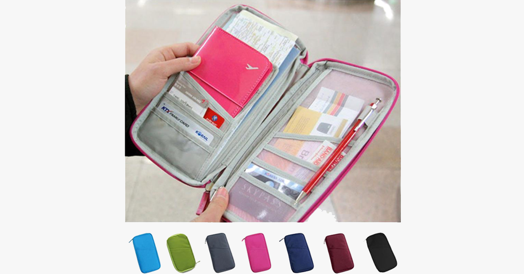 Lisslune | Travel wallet with zipper - Classic design - Multicolor - Separate compartments for business cards