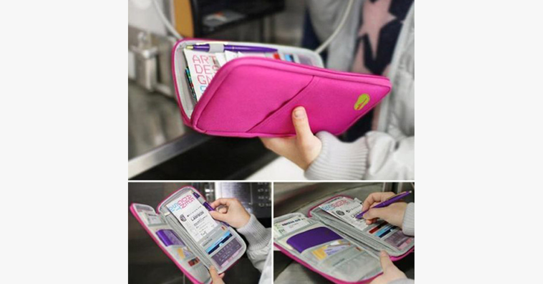 Lisslune | Travel wallet with zipper - Classic design - Multicolor - Separate compartments for business cards