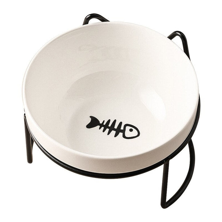 Lisslune | Low-threshold ceramic cat food bowl with stand