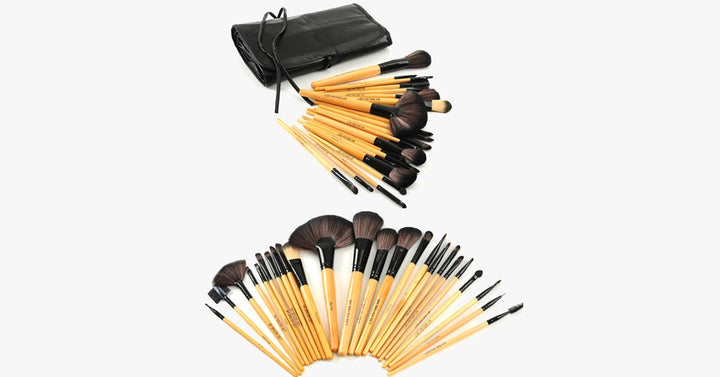 Lisslune | Deluxe Brush Set 24-Piece with Wooden Handle
