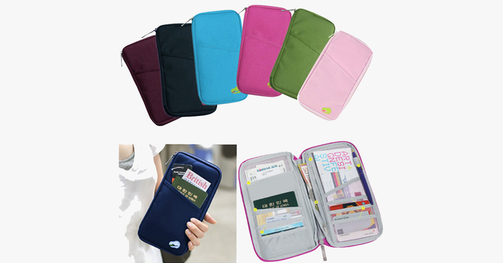 Lisslune | Travel wallet with zipper - Classic design - Multicolor - Separate compartments for business cards